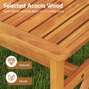 51 Inches Outdoor Acacia Wood Bench with Slatted Seat and 800 lbs Weight Capacity by LJGDeals