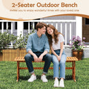 51 Inches Outdoor Acacia Wood Bench with Slatted Seat and 800 lbs Weight Capacity by LJGDeals