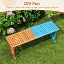 51 Inches Outdoor Acacia Wood Bench with Slatted Seat and 800 lbs Weight Capacity by LJGDeals