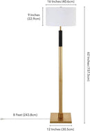 Henn&Hart Two-Tone Floor Lamp with Fabric Shade in Brass/Black/White, for Home, Living Room, Bedroom, Entertainment Room, Office, Kitchen, Dining by CozyNest Decor