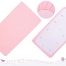 Cloele 3 Pieces Crib Bedding Set for Girls- Solid Ruffle Quilted Includes Comforter Fitted Sheet Crib Skirt,Cute Ruffled Nursery Baby Crib Standard Size Baby Bedding Set Pink by TinyTreasures Baby Boutique
