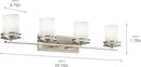 Kichler Hendrik 33.75" Vanity Light in Brushed Nickel, 4-Light Modern Bathroom Vanity with Satin Etched Cased Opal Glass, (33.5" W x 7.75" H), 5079NI by CozyNest Decor