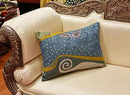 Lumbar Blue Klimt Throw Pillow Cover Art Nouveau Pillowcase Modern Couch Cushion Contemporary Pillowsham Mid Century Chair Farmhouse Cushions Handmade Wool Size 14x20 by CozyNest Decor