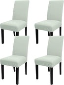 JQinHome Smoke Green Chair Covers for Dining Room Set of 4, High Stretch Removable Washable Parsons Chair Slipcover for Home Party Hotel Wedding Ceremony (4PCS,Smoke Green) by CozyNest Decor