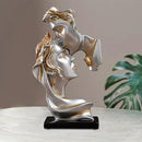 Couples Kiss Sculpture,Abstract Art Couple Sculpture Home Furnishing Resin Statue Decoration Romantic Statue Used for Home Decoration, Wedding, Gift. (Grey) by CozyNest Decor