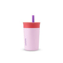 Owala Kids Insulation Stainless Steel Tumbler with Spill Resistant Flexible Straw, Easy to Clean, Kids Water Bottle, Great for Travel, Dishwasher Safe, 12 Oz, Pink and Purple (Lilac Rocket) by TinyTreasures Baby Boutique