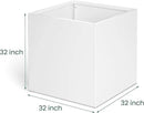 White Steel Planter Square Outdoor Planters Galvanized Steel Planter Box Indoor Metal Large Planters Cube Heavy Duty Flower Pot 32 Inch Modern Commercial Residential for Trees Patio Deck Yard Garden by CozyNest Decor