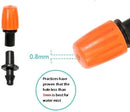 FADDARE 50pcs Garden Irrigation Misting Dripper Set, Adjustable Flow, Black+Orange, Engineering Plastics by GreenHaven Gardens