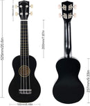 POMAIKAI Ukulele Musical Instruments Starter Wood Soprano Ukele Hawaiian Small Guitar Ukelele 21" Beginner Adult and Students (Black) by TinyTreasures Baby Boutique