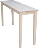 IC International Concepts Extended Length Shaker Console Table, 60" W x 16" D x 30" H Real/Solid Parawood, Kitchen/Dining, 50 Lbs. Wt. Capacity, DIY, Paint/Stain In Any Color, Unfinished by CozyNest Decor