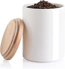 Sweejar Kitchen Canisters Ceramic Food Storage Jar, Stackable Containers with Airtight Seal Wooden Lid for Serving Coffee Bean, Flour, Tea, Cookies and More - 73 Fl Oz(White) by CozyNest Decor