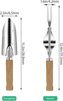 LeMotech Garden Tool Set, 2Pcs Gardening Hand Tools, Stainless Steel Transplant Shovel and Weeder with Handle, Outdoor Gardening Kit for Women Men by GreenHaven Gardens