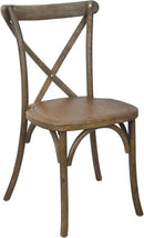 EMMA + OLIVER 2-Pack Hand Scraped Dark Natural X-Back Chair by CozyNest Decor