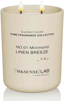 M&SENSE Natural Soy Candle| Linen Breeze | 16.6 oz, 95H Burn | Minimalist Scented Candle for Relaxation, Gifting, Home Décor | for Bedroom, Office, Party Large by CozyNest Decor