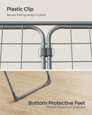 SONGMICS Clothes Drying Rack, Metal Laundry Drying Rack, Foldable, Space-Saving, Free-Standing Airer, with 2 Gullwings, Indoor Outdoor Use, Bed Linen Clothing, Gray ULLR540G01 by TinyTreasures Baby Boutique