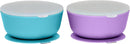 WeeSprout Suction Bowls for Baby & Toddlers (Set of 2) - 100% Silicone w/Plastic Lid - Leak Proof Feeding Supplies - Dishwasher & Microwave Safe Infant Dinnerware w/Extra Strong Base by TinyTreasures Baby Boutique