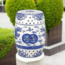 Safavieh Castle Gardens Collection Glazed Ceramic Blue Dragon's Breath Chinoiserie Garden Stool by GreenHaven Gardens