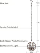 Solar Lights Outdoor Hanging Lanterns, ZHONGXIN Beaded Copper Wire Ball Candle Holder with Solar Tea Lights, Perfect for Home, Garden, Backyard, Pergola, Patio Umbrella, Tree, Window Decor-Set of 4 by GreenHaven Gardens