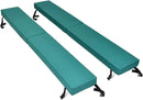 North American Mattress 6' Outdoor Picnic Bench Seat Cushion -2 Piece Set; 72" (6ft) x 10" x 3"; Green/Blue - Folding & Easy to Carry by GreenHaven Gardens