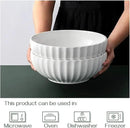DOWAN 9.8'' Serving Bowls, 86 oz White Serving Platters, Large Ceramic Serving Dishes, Fruit Bowl, Set of 2, for Entertaining, Party, Kitchen, Dinner, Banquet, Housewarming Gift, Soft White by CozyNest Decor