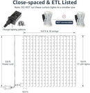 Lighting EVER 306 LED Curtain Lights with 18 Hang Down String Lights, 10×10 ft Plug in Hanging Fairy Lights for Bedroom Wall Window, Twinkle Backdrop Lights for Wedding Patio Gazebo (NOT Connectable) by CozyNest Decor