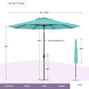 Midtown Umbrellas Sunbrella Umbrella 10 Feet Large Outdoor Umbrella With Sunbrella Black Acrylic Fabric - Auto-Tilt Aluminum Frame Large Patio Umbrella For Backyard, Deck, Garden, Pool - Black Pole by GreenHaven Gardens