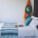 Del Mex Classic Mexican Blanket, Large Authentic Woven Falsa Throw (70"x50"), Artisan Southwest Décor for Beach, Yoga, Outdoors (Mint/Gray) by CozyNest Decor