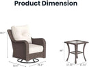 6 Pieces Outdoor Patio Furniture Sets with Rocking Swivel Chairs with 6-inch Thick Cushion and Side Table for Deck Lawn by GreenHaven Gardens