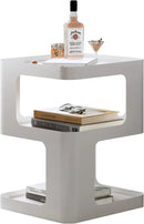 Modern Side Table,White end Table,Unique nightstand,Bedside Table,Metal 3-Tier Night Stand with Storage,Accent Side Table for Couch,Bedroom,Living Room.No Assembly Required. by CozyNest Decor