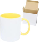 11oz White Ceramic Sublimation Coffee Mug in White Gift Box (6 Mixed Colors, 12) by CozyNest Decor