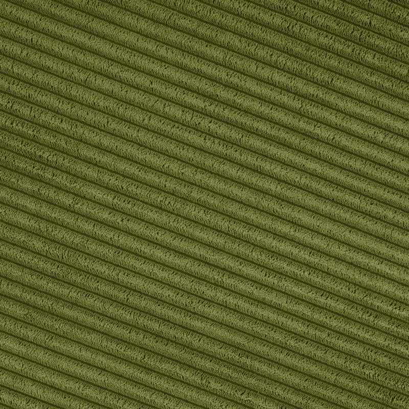 Upholstered Round Ottoman,Olive Green,Corduroy