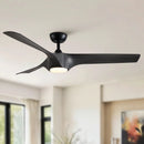 Reversible Quiet Motor Ceiling Fan Light With ABS Blades - Black / Gray by Unique Piece Furniture