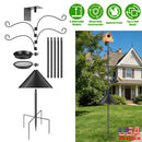 94Inch Squirrel Proof Bird Feeder Pole Heavy-Duty Bird House Pole  Outdoor Bird Feeding Station with 5 Adjustable Heights 4 Shepherd Hooks Top & Side