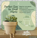 Original Earthlings Sitting Pot - 3.5 Inch Cute Plant Pot - Plastic Funny Planter with Drainage - Unique Cactus Plant Lover Gift - Small Succulent Face Flower Pot - Cute Plant Gifts for Plant Lovers by GreenHaven Gardens