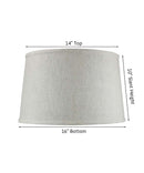 16"W x 10"H Shallow Drum Hard Back Lamp Shade Textured Oatmeal