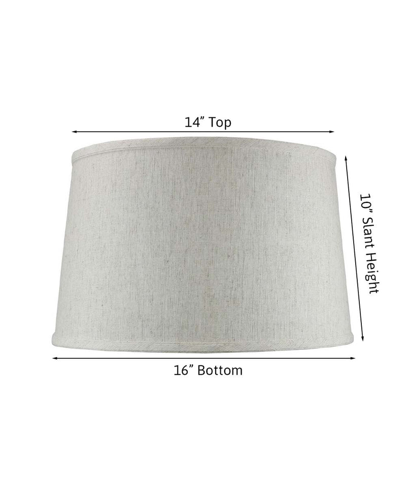 16"W x 10"H Shallow Drum Hard Back Lamp Shade Textured Oatmeal