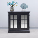 Sideboard Cabinet With Mirrored Doors, Adjustable Shelf, Metal Handles by HouseOfZazla