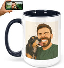 Personalized Coffee Mug, Custom Drawing Portrait Gift, Funny Customized Coffee Gift for Men & Women, Custom Mugs with Pictures, Black 15oz Father's Day Mug by TinyTreasures Baby Boutique