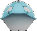 Oileus X-Large 4 Person Beach Tent Sun Shelter - Portable Sun Shade Instant Tent for Beach with Carrying Bag, Stakes, 6 Sand Pockets, Anti UV for Fishing Hiking Camping, Waterproof Windproof, Sky Blue by TinyTreasures Baby Boutique