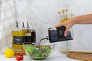 Molimoli Olive Oil Dispenser Bottle for Kitchen, Automatic Pourer, Glass Dispenser for Kitchen, Olive Oil Cruet, | Set of 4 - Black by CozyNest Decor
