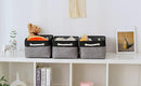 TheWarmHome Storage Basket for Organizing - 1 Pack 14x10x6.7 inch Collapsible Storage Bins for Shelves, Dog Toy Bin for Closet Organizer laundry Gift Cloth Nursery (Grey & Black) by TinyTreasures Baby Boutique