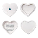 Baptism Gift, First Communion Gift, or Confirmation Gift, Handmade Heart Ceramic Keepsake Box with Irish Blessing and Shamrock in Green by TinyTreasures Baby Boutique