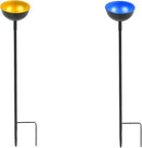 HLMOptimo 2 Packs/4 Packs Bee Watering Stations, Bee Cups for Garden, Bee Butterfly Water Station Bee Waterer, Metal Garden Stakes for Outdoor Garden Courtyard Decor (Yellow and Blue) by GreenHaven Gardens