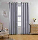 MIUCO Room Darkening Textured Grommet Thermal Insulated Blackout Curtains for Doors Set of 2 52x95 Inch Long Silver by TinyTreasures Baby Boutique