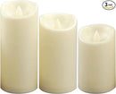 CANDLE CHOICE Waterproof Outdoor Battery Operated Flameless Pillar Candles with Timer Realistic Flickering Plastic Fake Electric LED Lights for Lantern Garden Wedding Christmas Decorations 3 Pack by GreenHaven Gardens