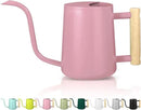 Watering Can Indoor Plants, 35oz Small Watering Can Indoor Stainless Steel Metal Watering Can Modern Decorative Watering Pot with Long Spout for Indoor House Plant Bonsai Garden Flowers (Pink) by GreenHaven Gardens