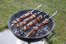 Antallcky 12 Pack Kebab Skewers BBQ Barbecue Skewers Stainless Steel Sticks 23.5 Inch Heavy Duty Large Wide Reusable with NonSlip Ring Handle Ideal for Shish kabob Chicken Shrimp angd Vegetables by GreenHaven Gardens