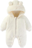 Newborn Baby Bear Outfit Suit Girls Boys Fleece Jumpsuit Romper Hooded Winter Snowsuit Clothes by TinyTreasures Baby Boutique