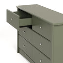 Storkcraft Crescent 6 Drawer Double Dresser (Olive) – GREENGUARD Gold Certified, Nursery Dresser for Kids Bedroom by TinyTreasures Baby Boutique