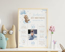 Generic Personalized Beary First Birthday Milestone Poster, Teddy Bear Photo Milestone Sign, Boho Brown Bear Party Stats Board, Design 07 by TinyTreasures Baby Boutique